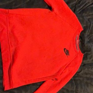 Bright red Nike crew sweatshirt